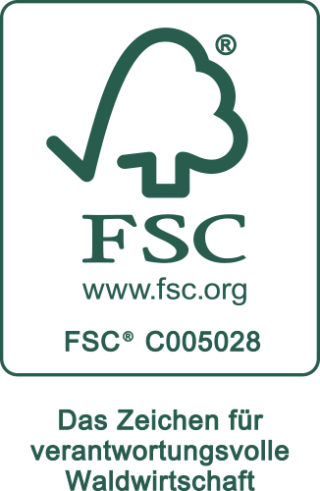 Logo FSC als Zeichen für verantwortungsvolle Waldwirtschaft